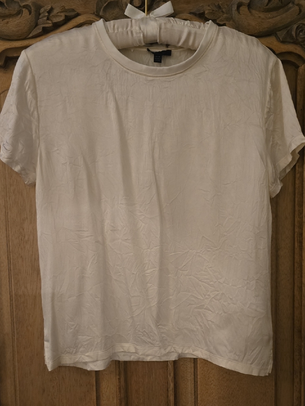 ATM Silk Short Sleeve Crew Tee in Ivory